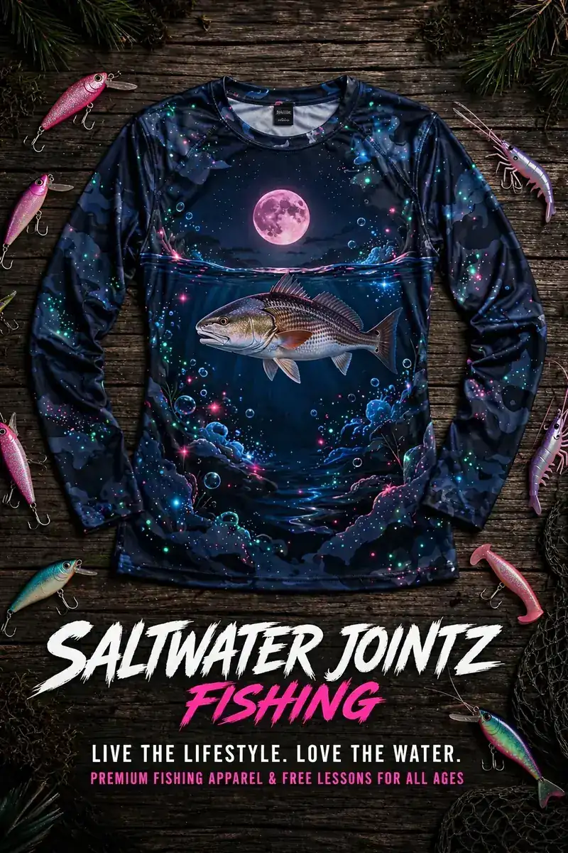 Saltwater Jointz midnight moon fishing shirt