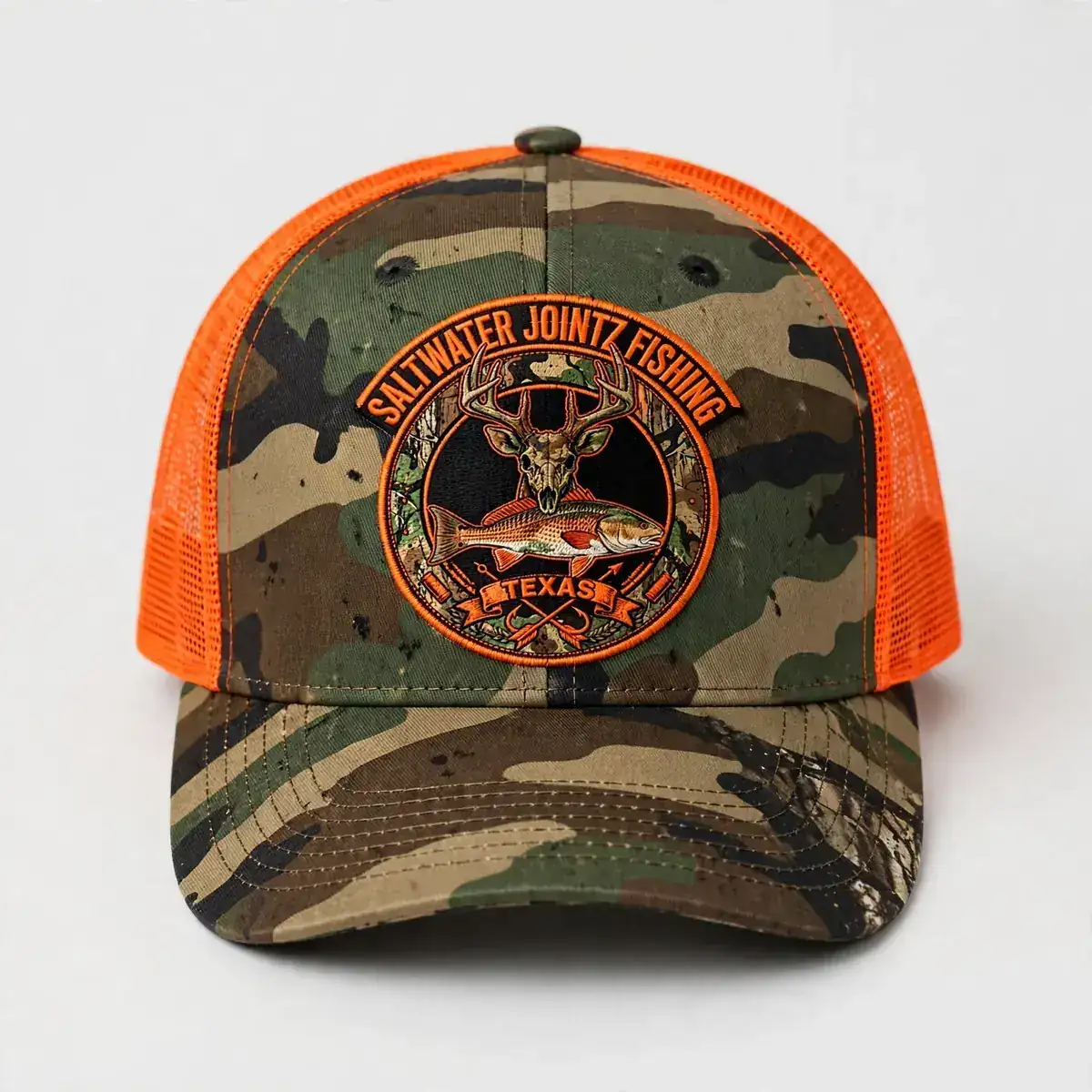 Saltwater Jointz Camo Texas trucker hat