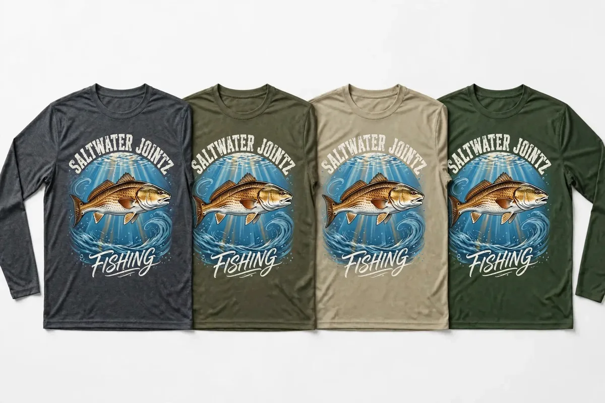 Saltwater Jointz Redfish poster shirt