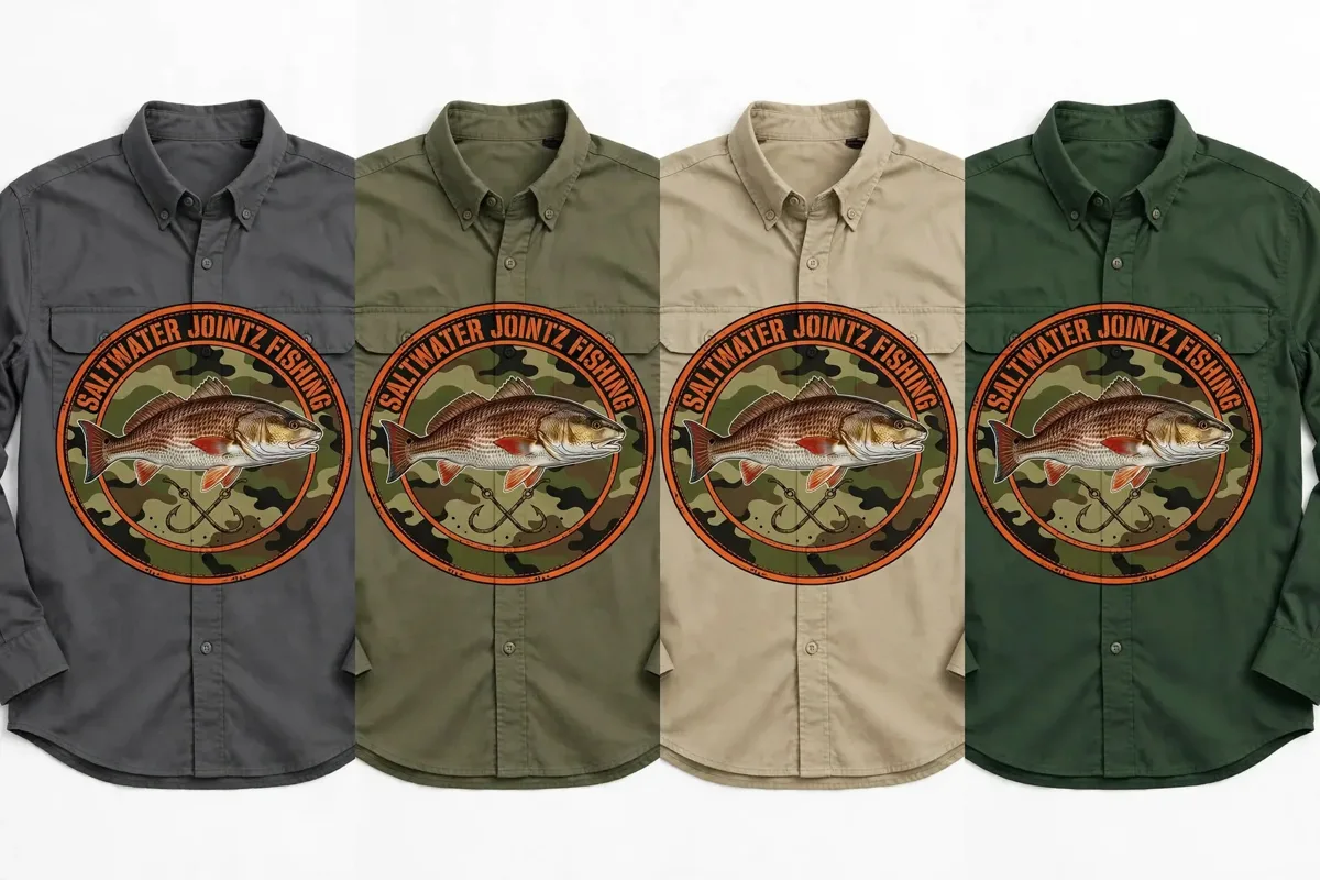 Saltwater Jointz Olive camo shirt
