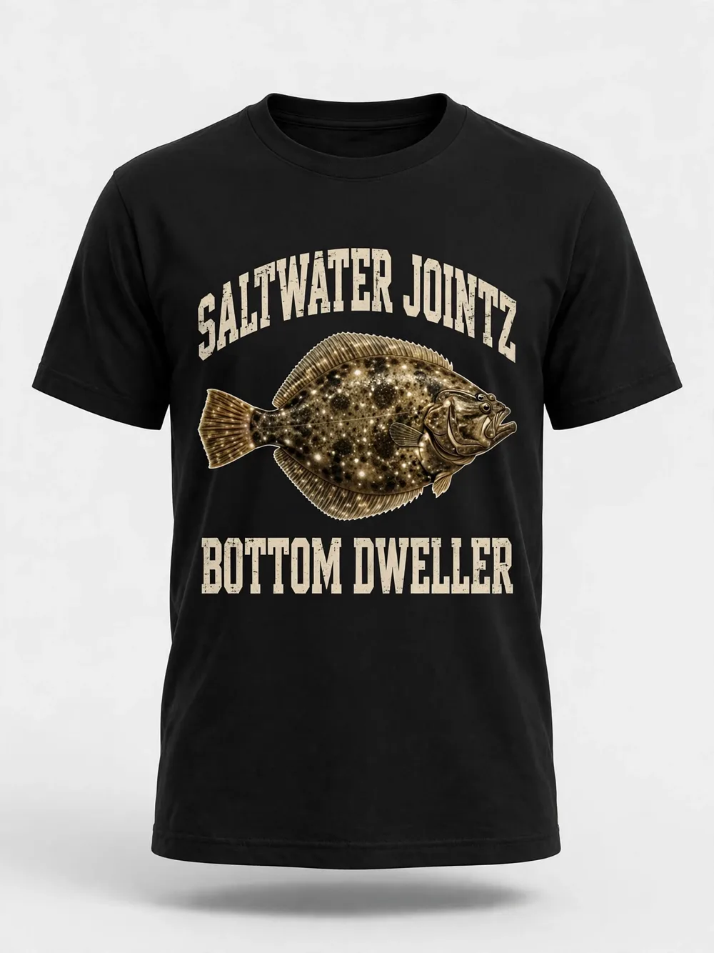 Saltwater Jointz Teen Bottom Dweller flounder tee